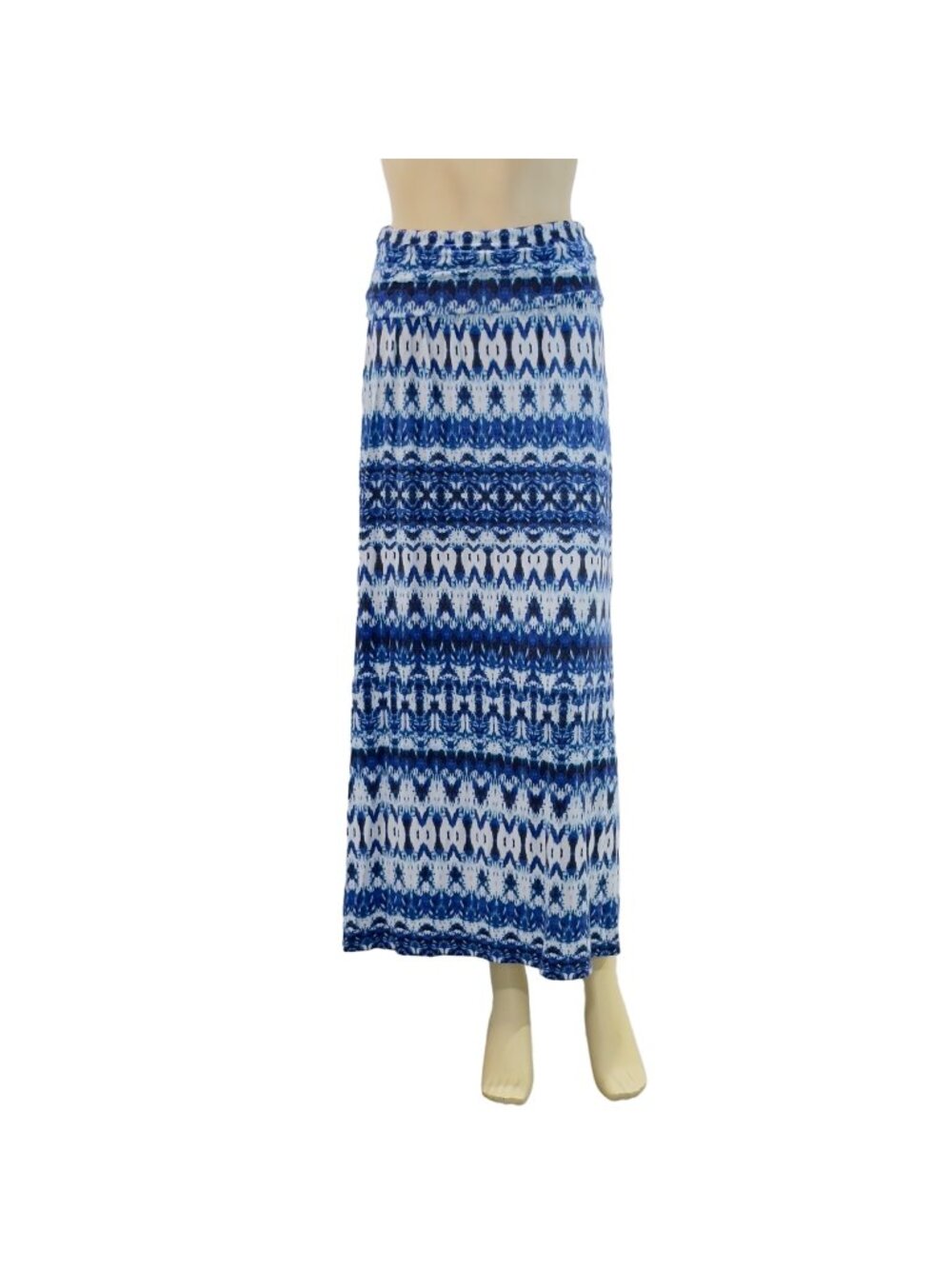 CYNTHIA ROWLEY Maxi Skirt Blue & White Womens Size S